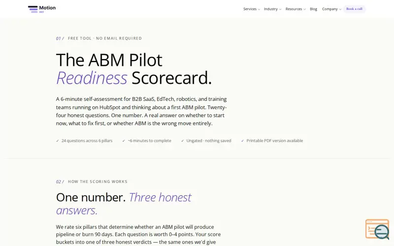 Screenshot of ABM Readiness Tool, a launch using Netfirms DNS
