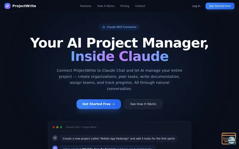 Screenshot of ProjectWrite