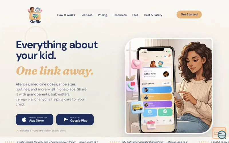 Screenshot of Kidfile