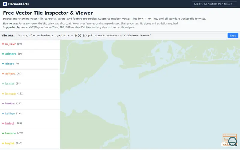 Screenshot of Marinecharts