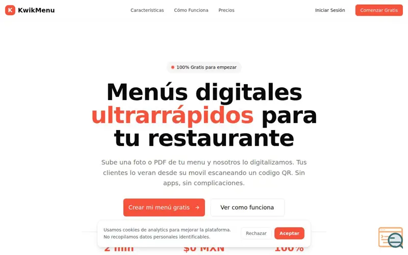 Screenshot of KwikMenu