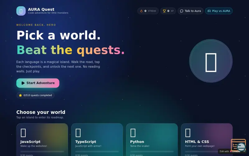 Screenshot of AURA Quest