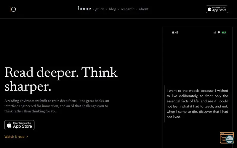 Screenshot of IO reader