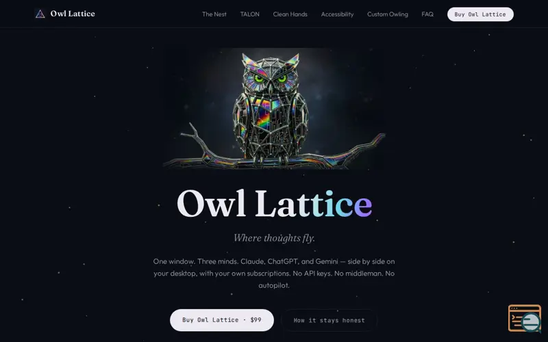 Screenshot of Owl Lattice — Where Thoughts Fly