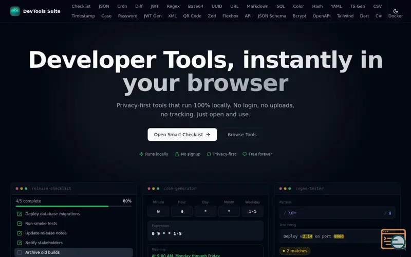 Screenshot of DevTools Suite