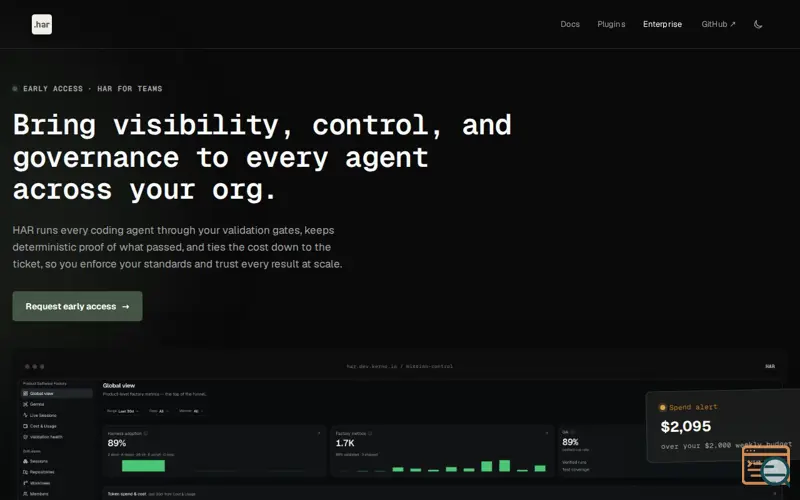 Screenshot of HAR HQ