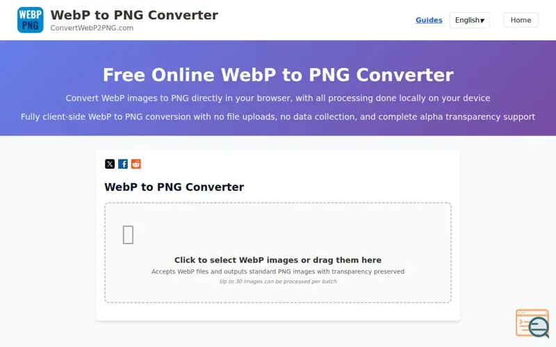 Screenshot of WebP to PNG Converter