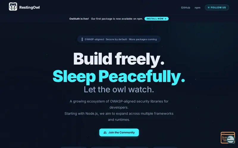 Screenshot of RestingOwl