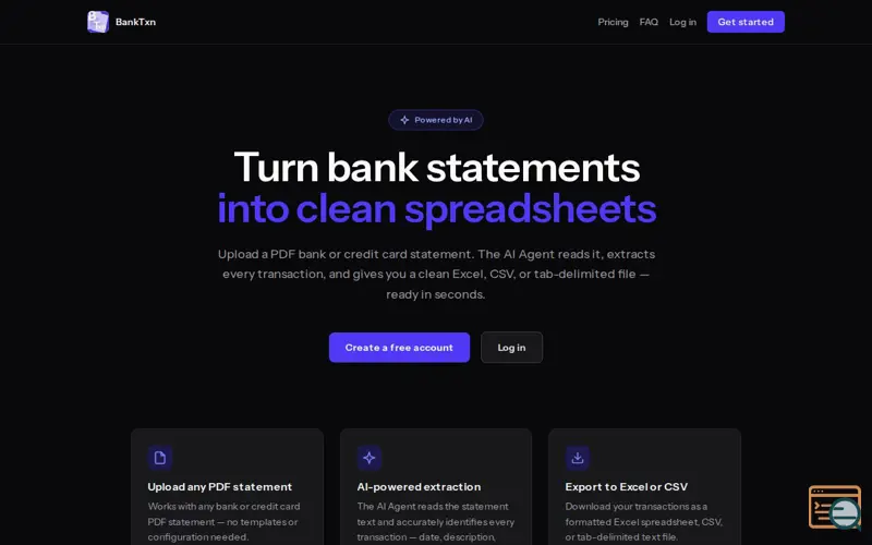 Screenshot of BankTxn