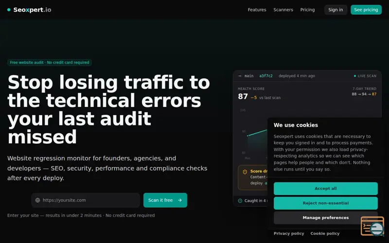 Screenshot of Seoxpert.io