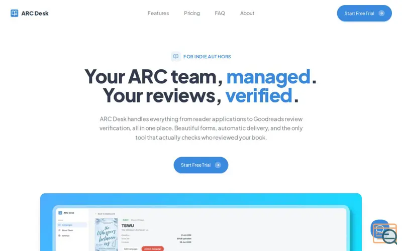 Screenshot of ARC Desk