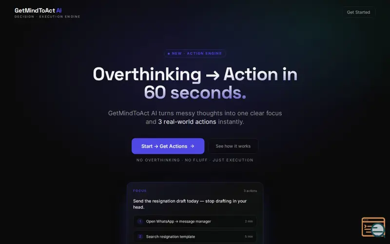Screenshot of GetMindToAct
