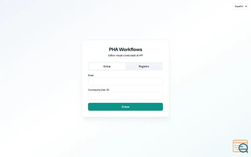 Screenshot of PHA Workflows
