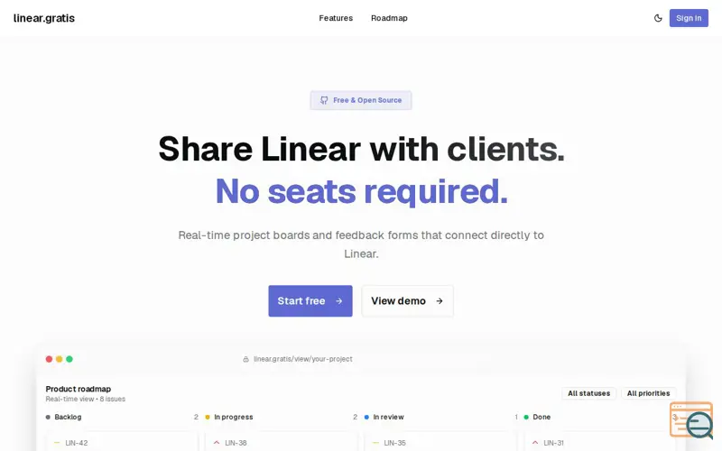 Screenshot of Linear