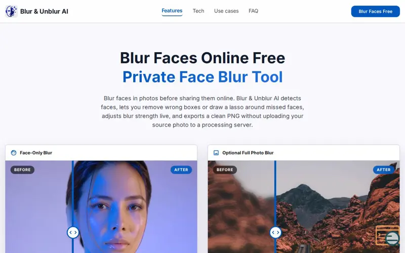 Screenshot of Blur & Unblur AI, a launch using ThatAppShow