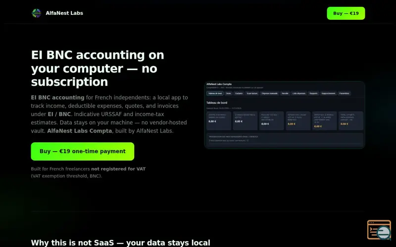 Screenshot of AlfaNest Labs Compta