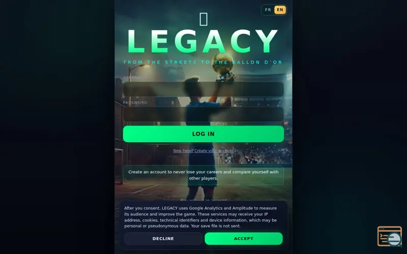 Screenshot of LEGACY — Build your Legend