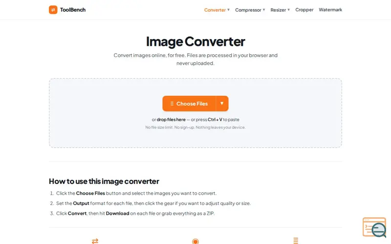 Screenshot of Image Converter — Convert JPG, PNG, WebP & AVIF Online Free