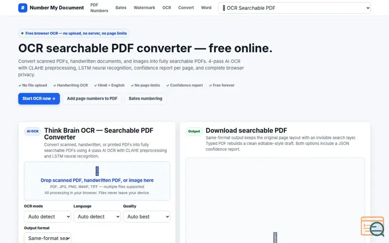 Screenshot of Number My Document