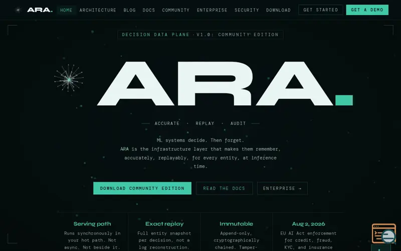 Screenshot of ARA