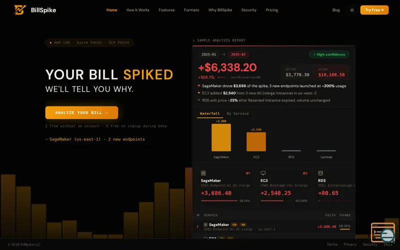 Screenshot of BillSpike