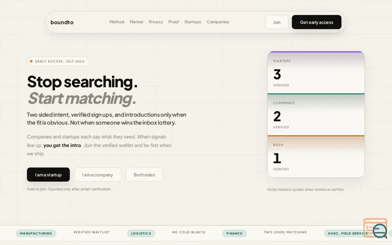 Screenshot of boundto