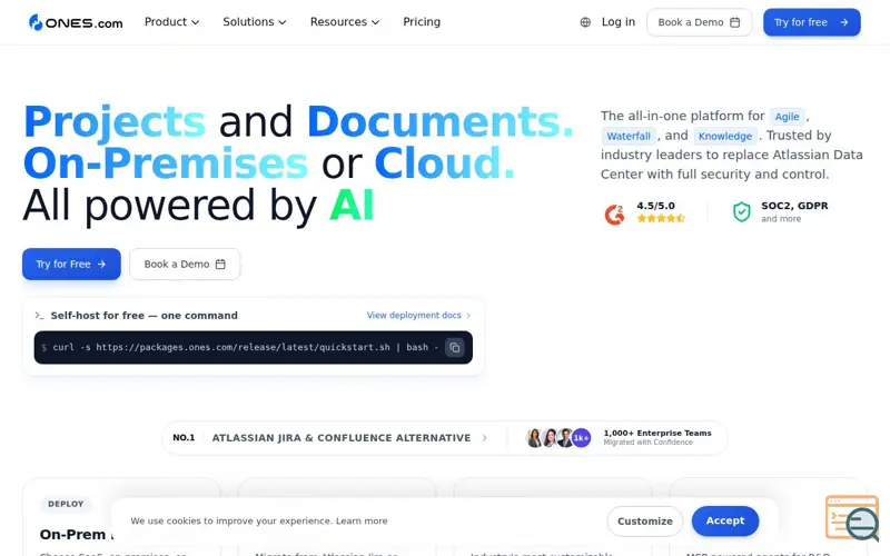 Screenshot of ONES.com