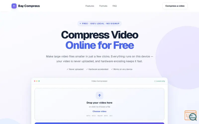 Screenshot of Compress Video Online Free