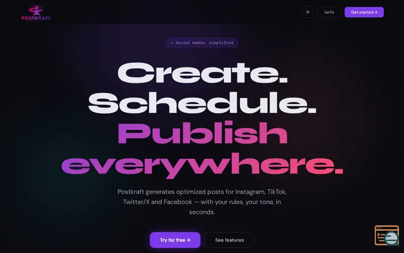 Screenshot of Postkraft