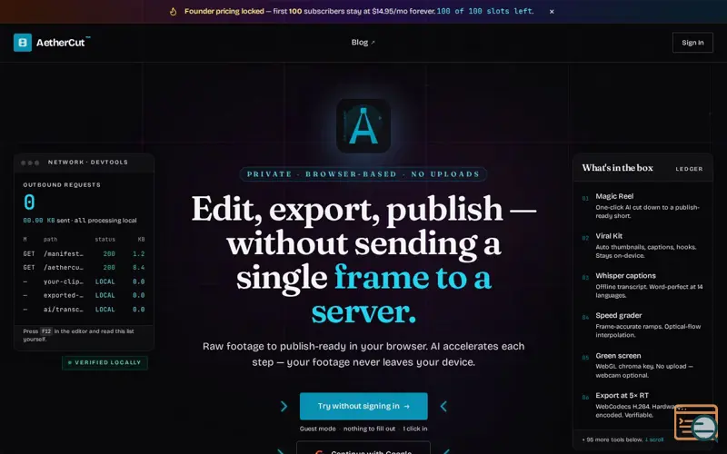 Screenshot of AetherCut