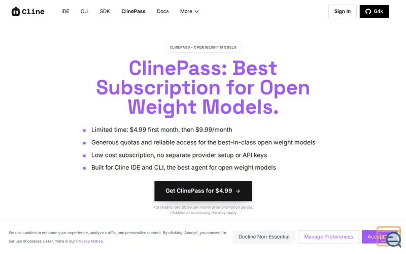 Screenshot of Cline