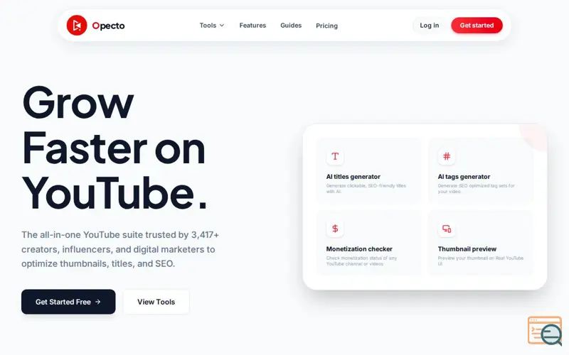 Screenshot of Opecto