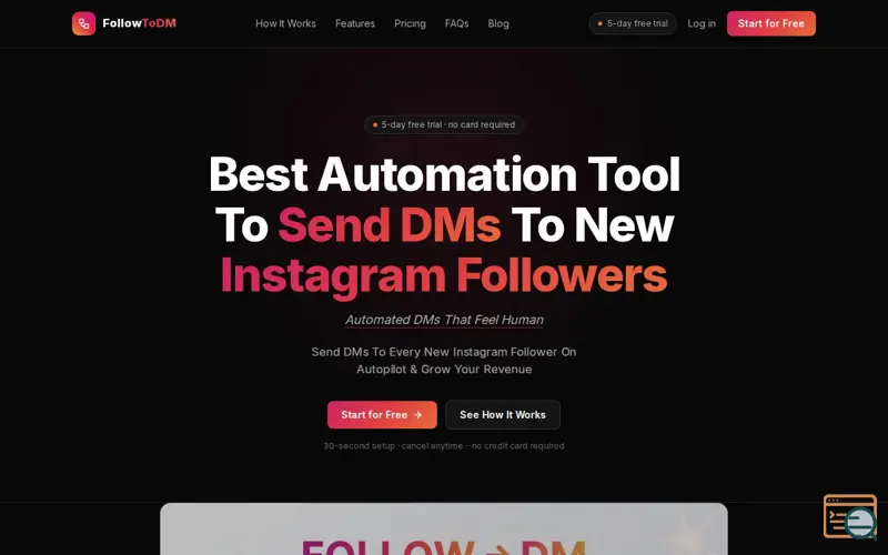 Screenshot of FollowToDM
