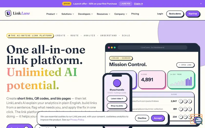 Screenshot of LinkLane