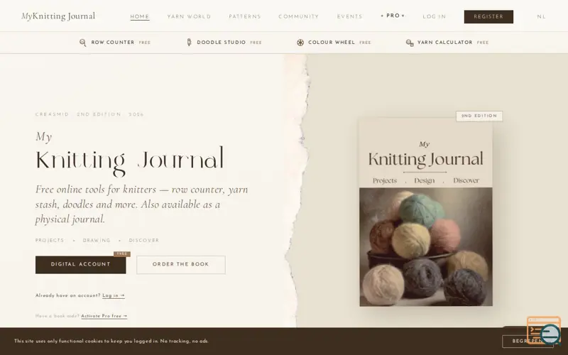 Screenshot of yourknittingjournal.com