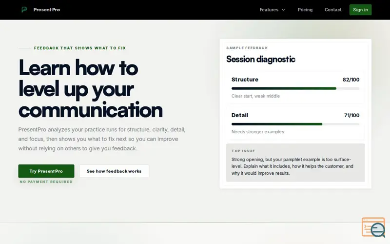 Screenshot of PresentPro