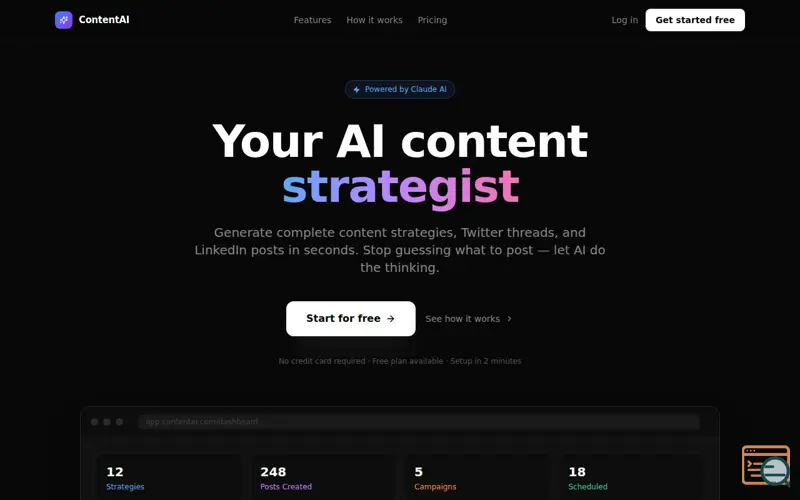 Screenshot of ContentAI