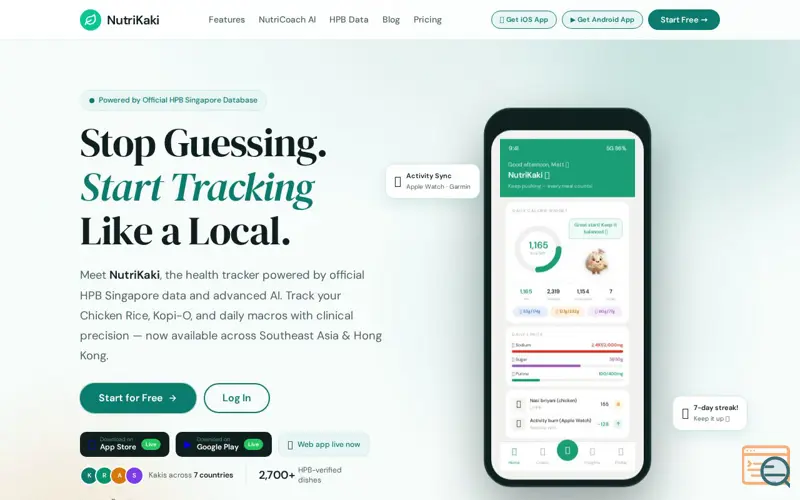 Screenshot of NutriKaki