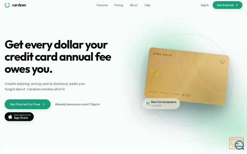 Screenshot of Cardzen, a launch using Prerender.io