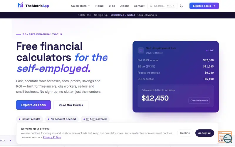 Screenshot of TheMetricApp