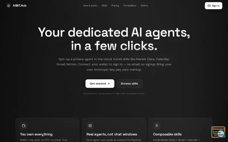 Screenshot of AGNT.Hub