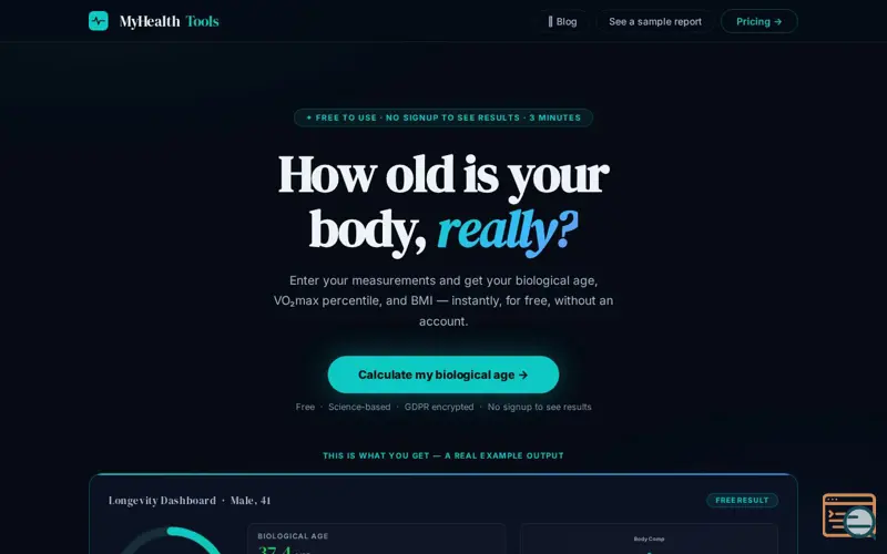 Screenshot of My Health Tools