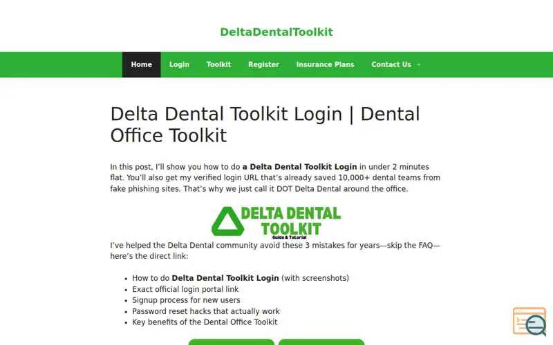 Screenshot of DeltaDentalToolkit