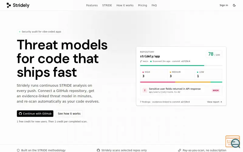 Screenshot of Stridely
