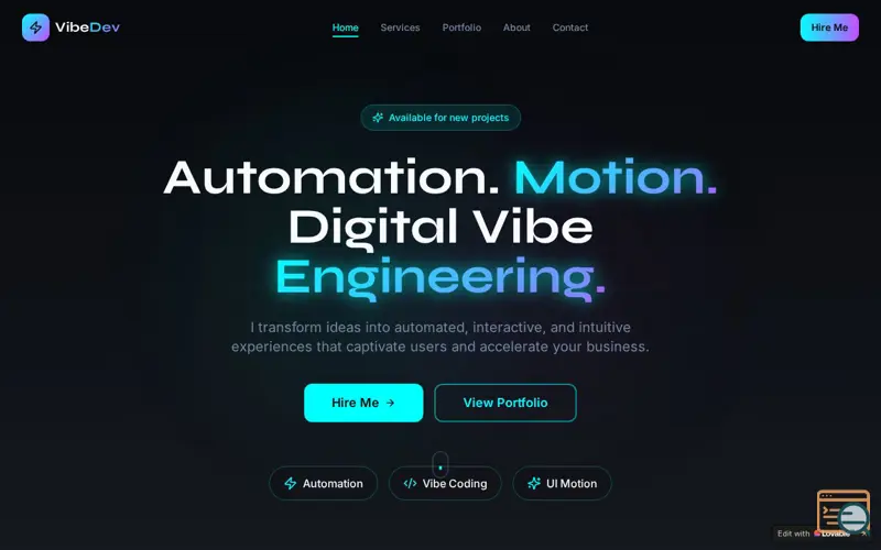 Screenshot of VibeDev