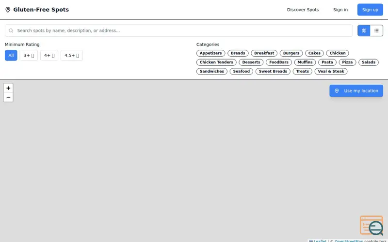 Screenshot of Gluten Free Spots (Favorite dishes GF)