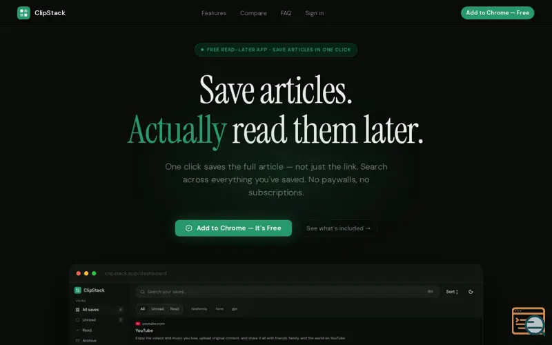 Screenshot of ClipStack — Pocket Alternative