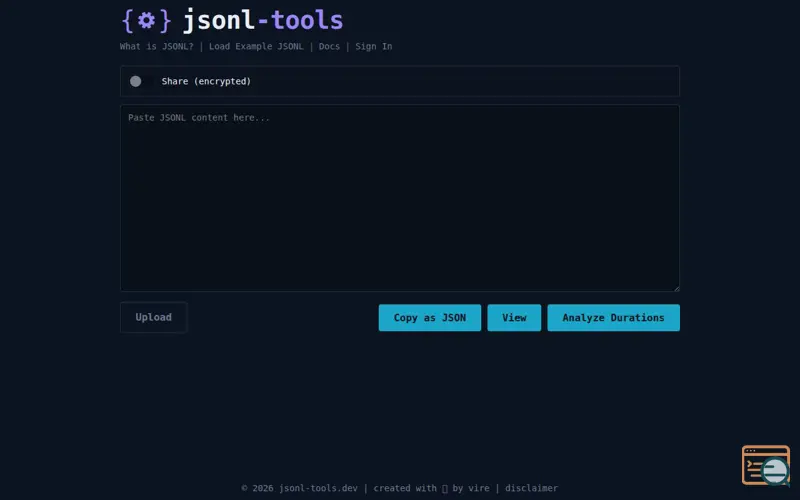 Screenshot of Jsonl-tools