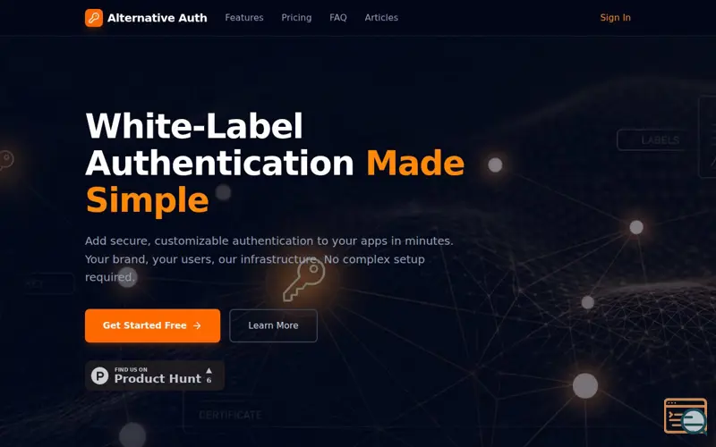 Screenshot of Alternative Auth
