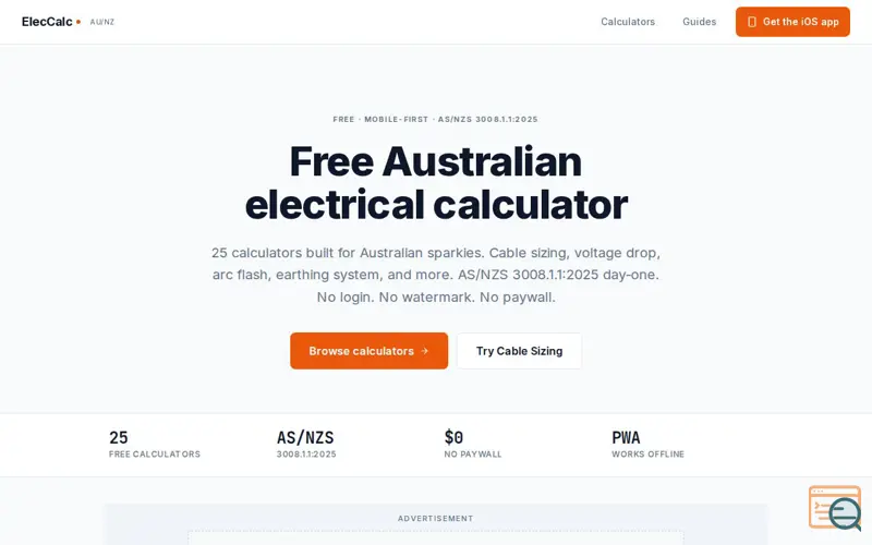 Screenshot of ElecCalc